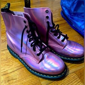 RARE Pink Chrome Dr. Marten Combat Boots